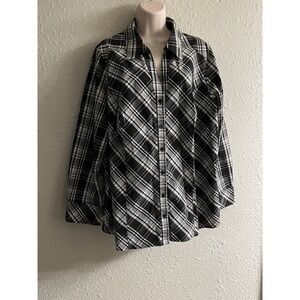 New Sz 24 Lane Bryant Plaid Top #32 *8